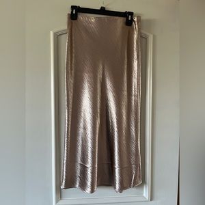 Banana Republic champagne midi slip skirt
